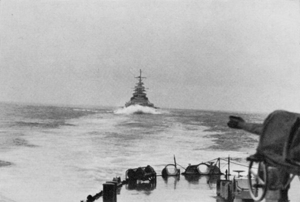 Bismarck as seen from the Prinz Eugen